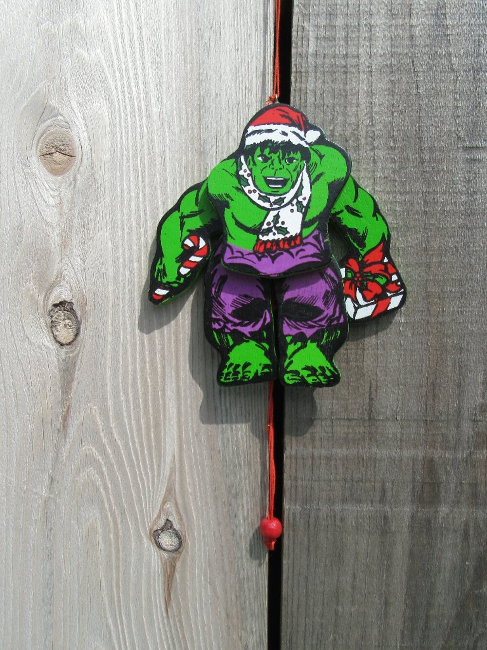 Vintage Marvel Comics The Incredible Hulk Pull String Christmas Ornament 1981